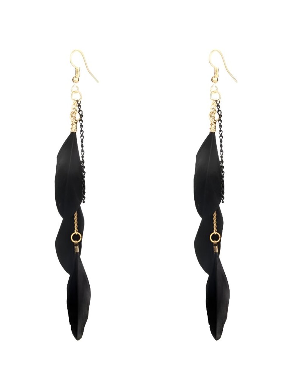 Bohemian Feather Earrings for Women Ethnic Retro Bohemian Chain Feather Earrings
